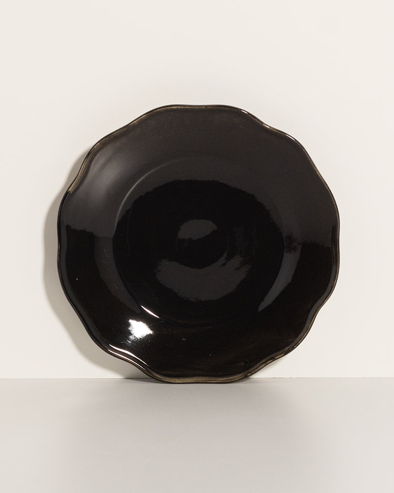 Plato Attic Borde Liso Negro Brillante ø 26 cm