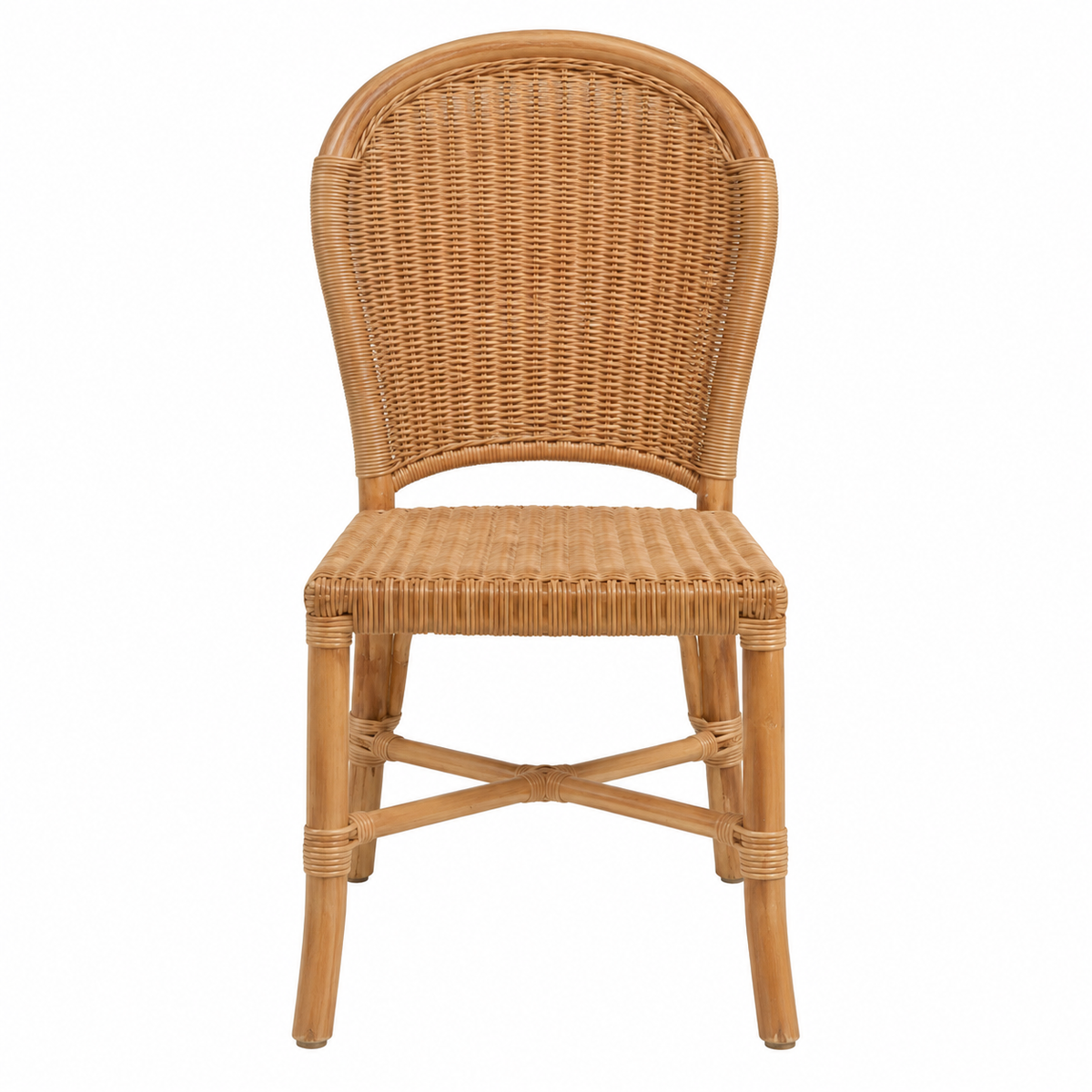 Silla de mimbre con respaldo alto