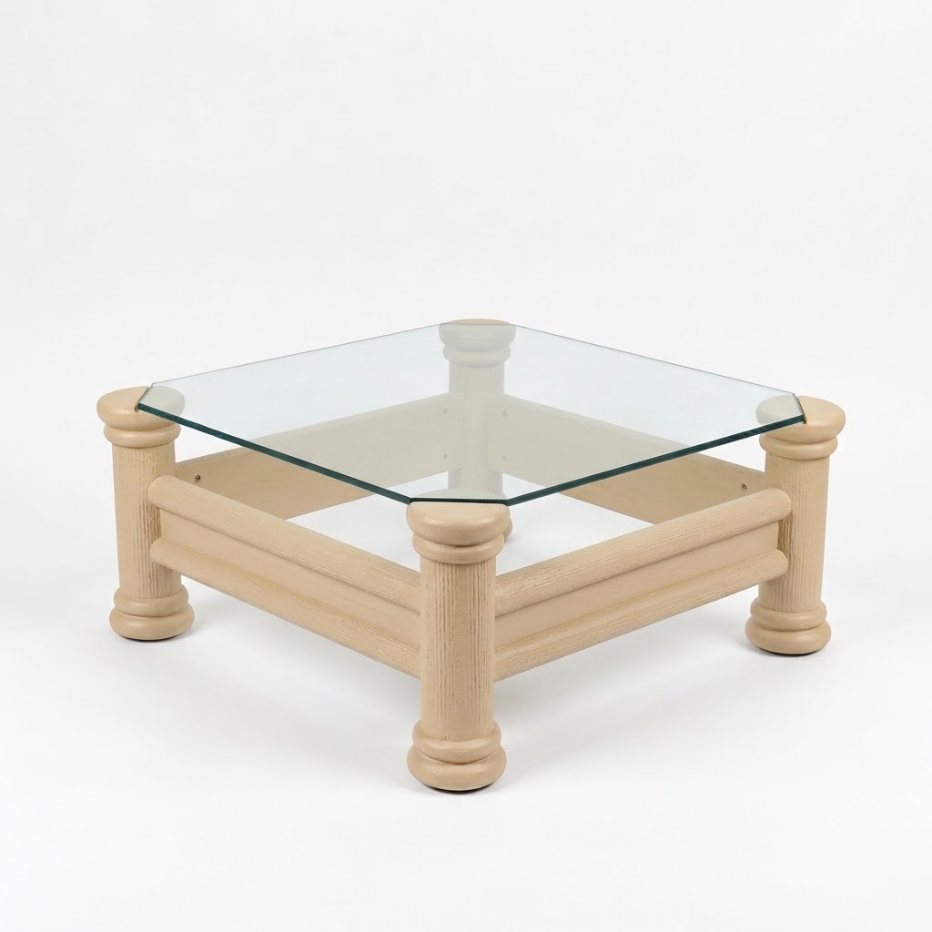 Mesita de centro madera y cristal