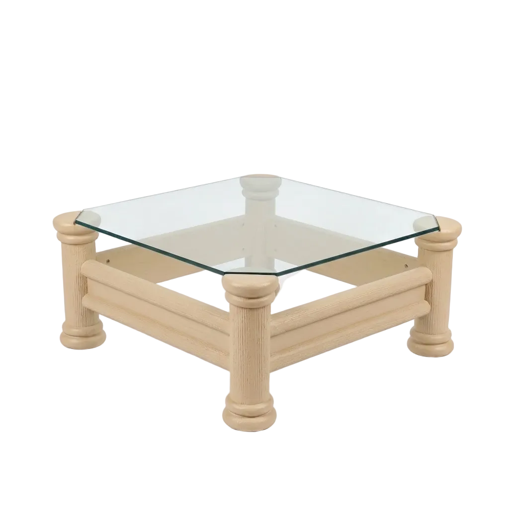 Mesita de centro madera y cristal