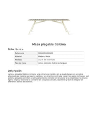 Mesa plegable Balbina