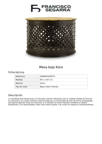 Mesa baja Kora