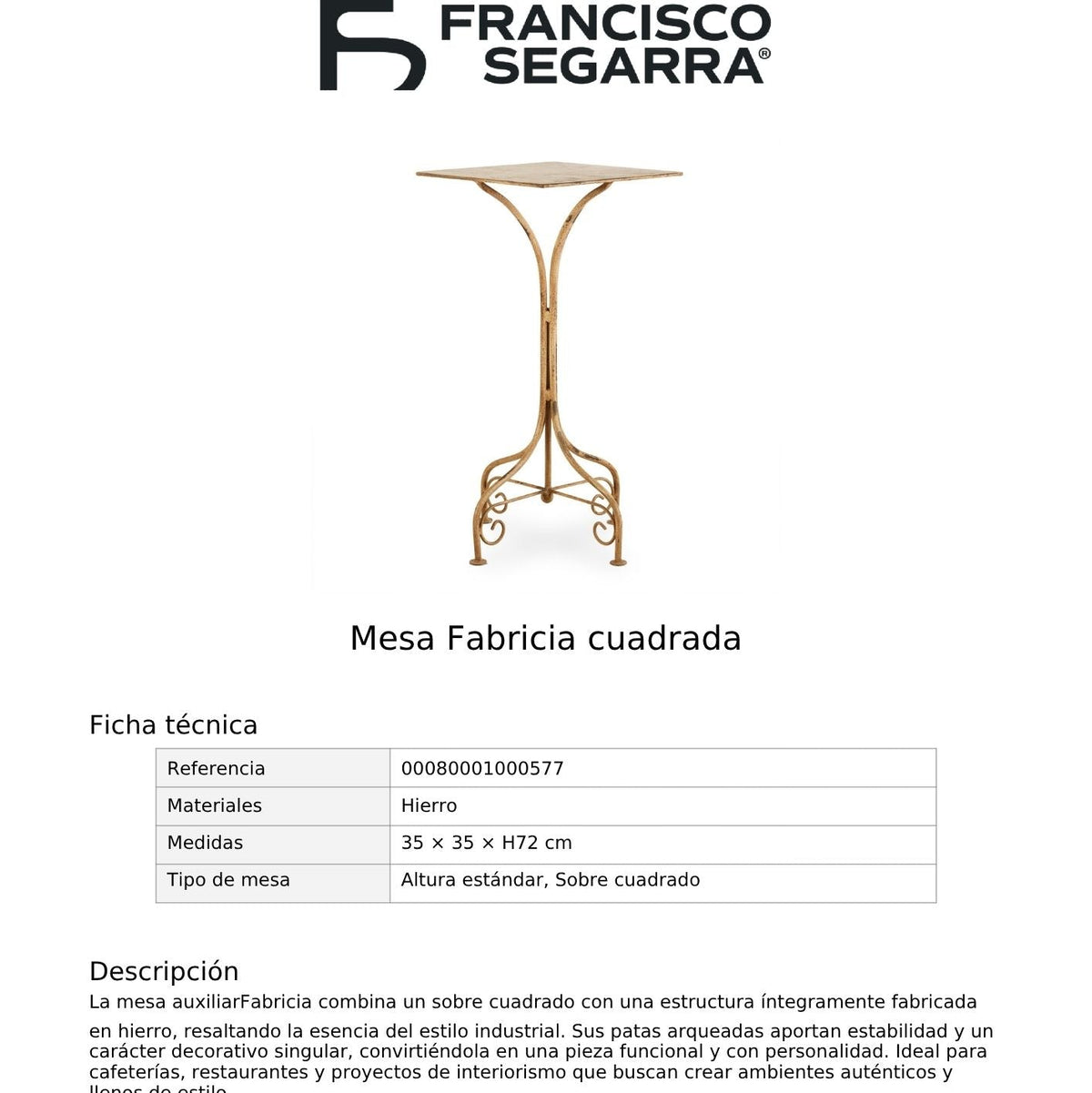 Mesa Fabricia redonda