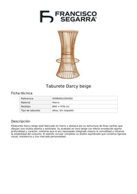 Taburete Darcy beige