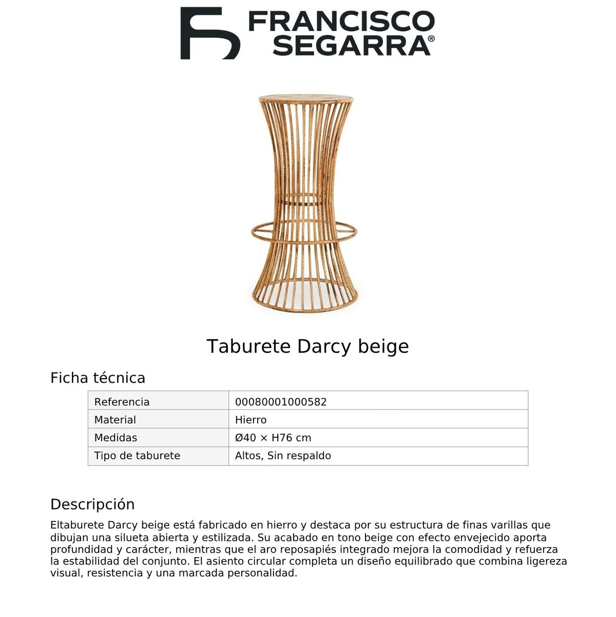 Taburete Darcy beige