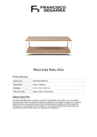 Mesa baja Baku Asia