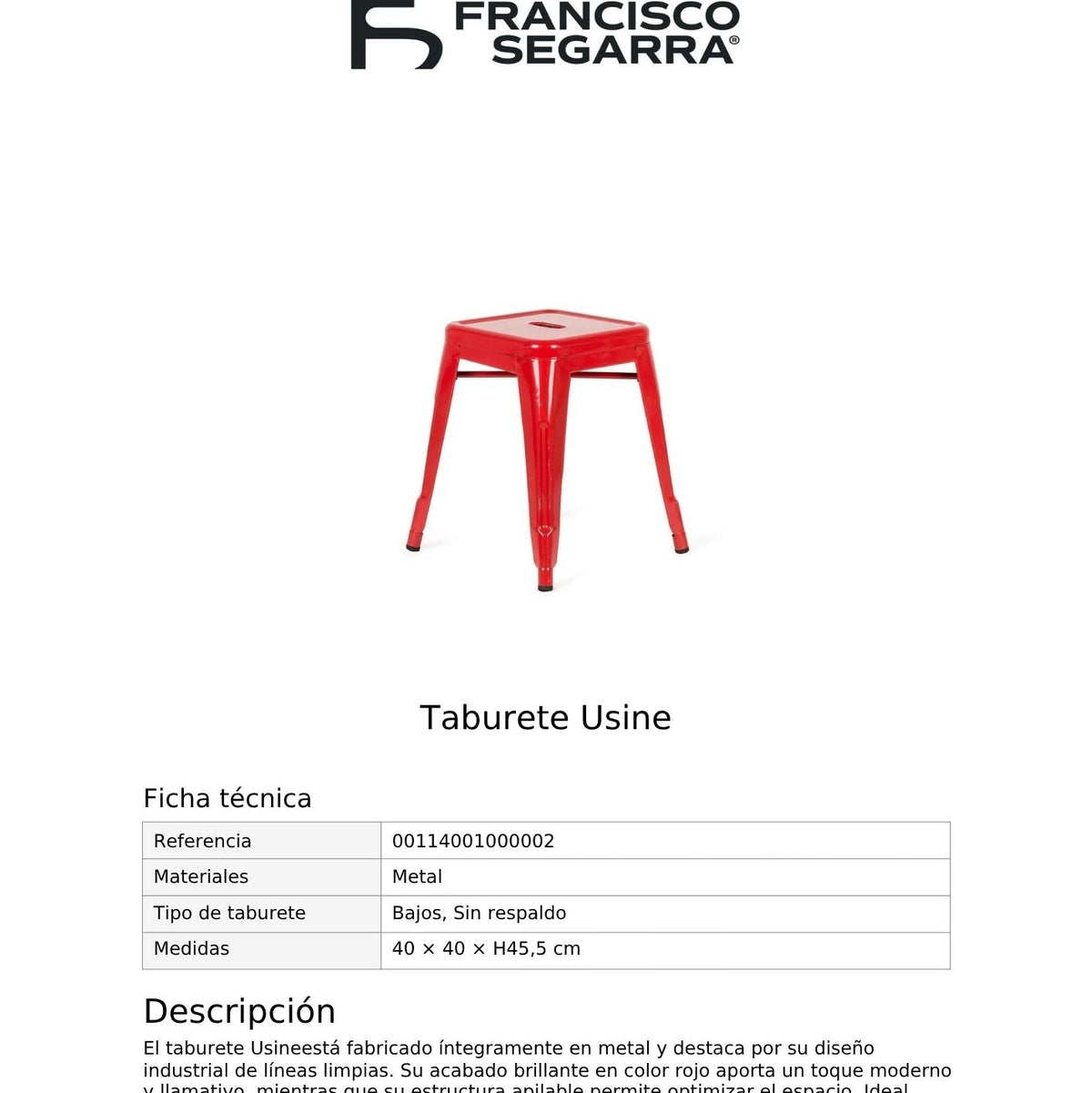 Taburete Usine