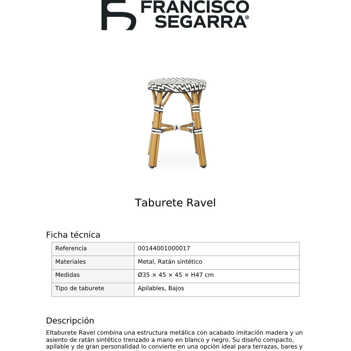 Taburete Ravel