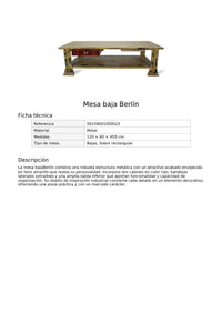 Mesa baja Berlín