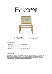 Butaca Mirta tono crema-azul
