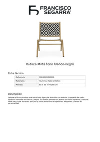Butaca Mirta tono blanco-negro