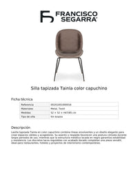 Silla tapizada Tainla color capuchino