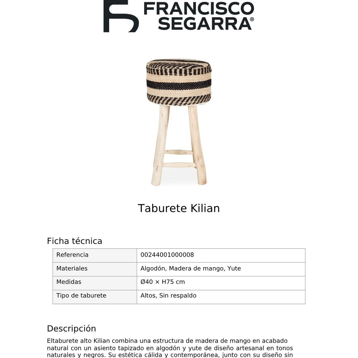 Taburete Kilian