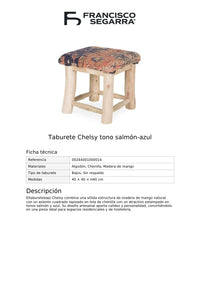 Taburete Chelsy tono salmón-azul