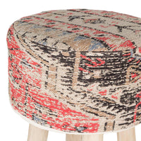 Taburete Chelsy tono beige-rojo