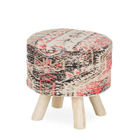 Taburete Chelsy tono beige-rojo