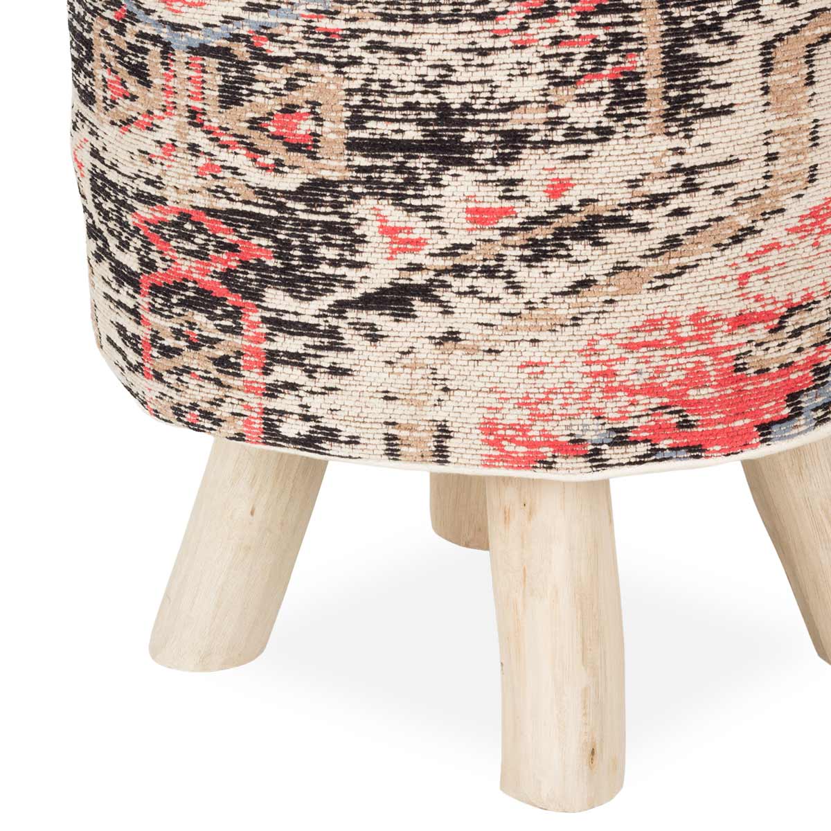 Taburete Chelsy tono beige-rojo
