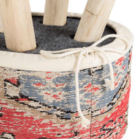 Taburete Chelsy tono beige-rojo