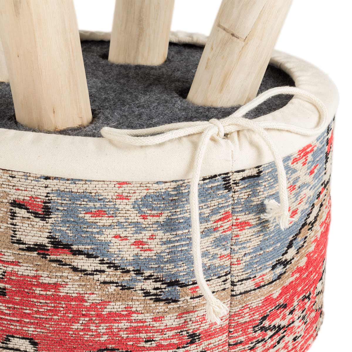 Taburete Chelsy tono beige-rojo
