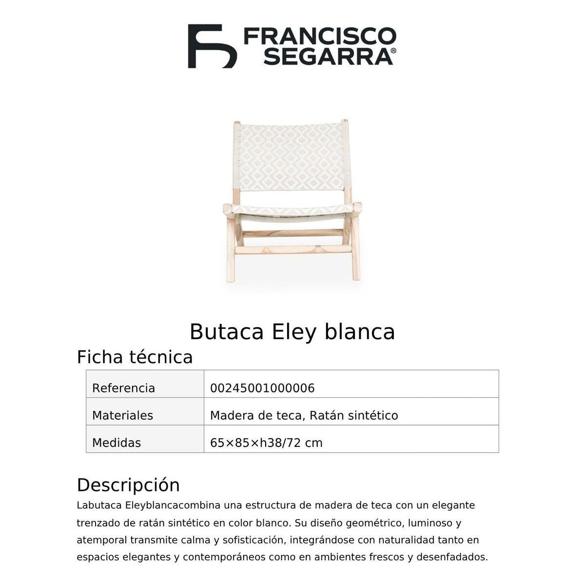 Butaca Eley blanca