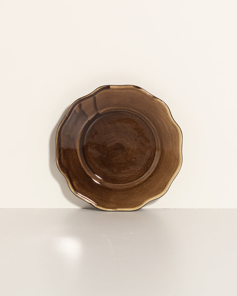 Plato Attic Borde  Marron Brillante ø 19 cm