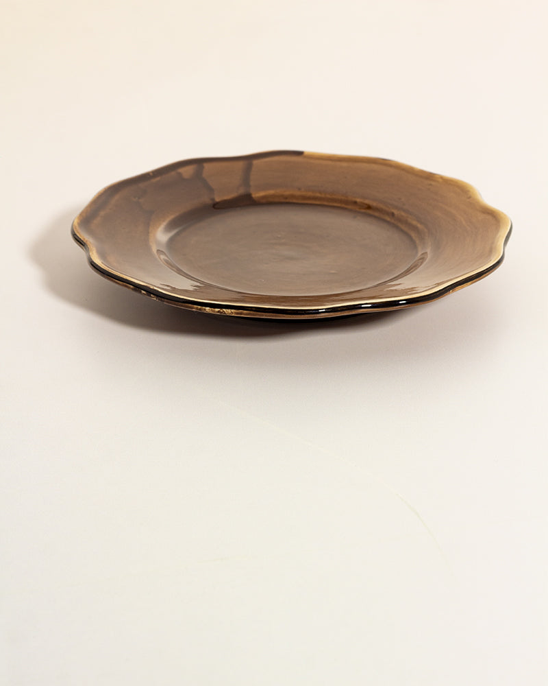Plato Attic Borde  Marron Brillante ø 19 cm