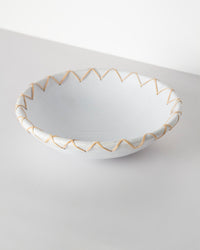 Bowl Decorativo Terracota y Ratan Ibon  Color Blanco