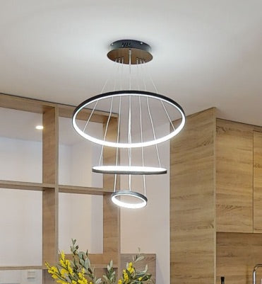 Lámpara colgante de techo, con 3 aros (más pequeña)