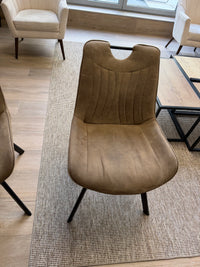 Silla de comedor piel marrón