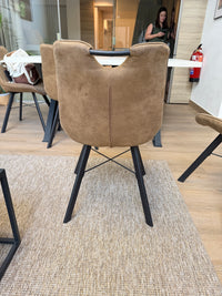 Silla de comedor piel marrón