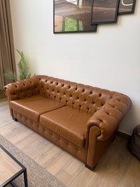 Sofá cama Chesterfield piel/cuero