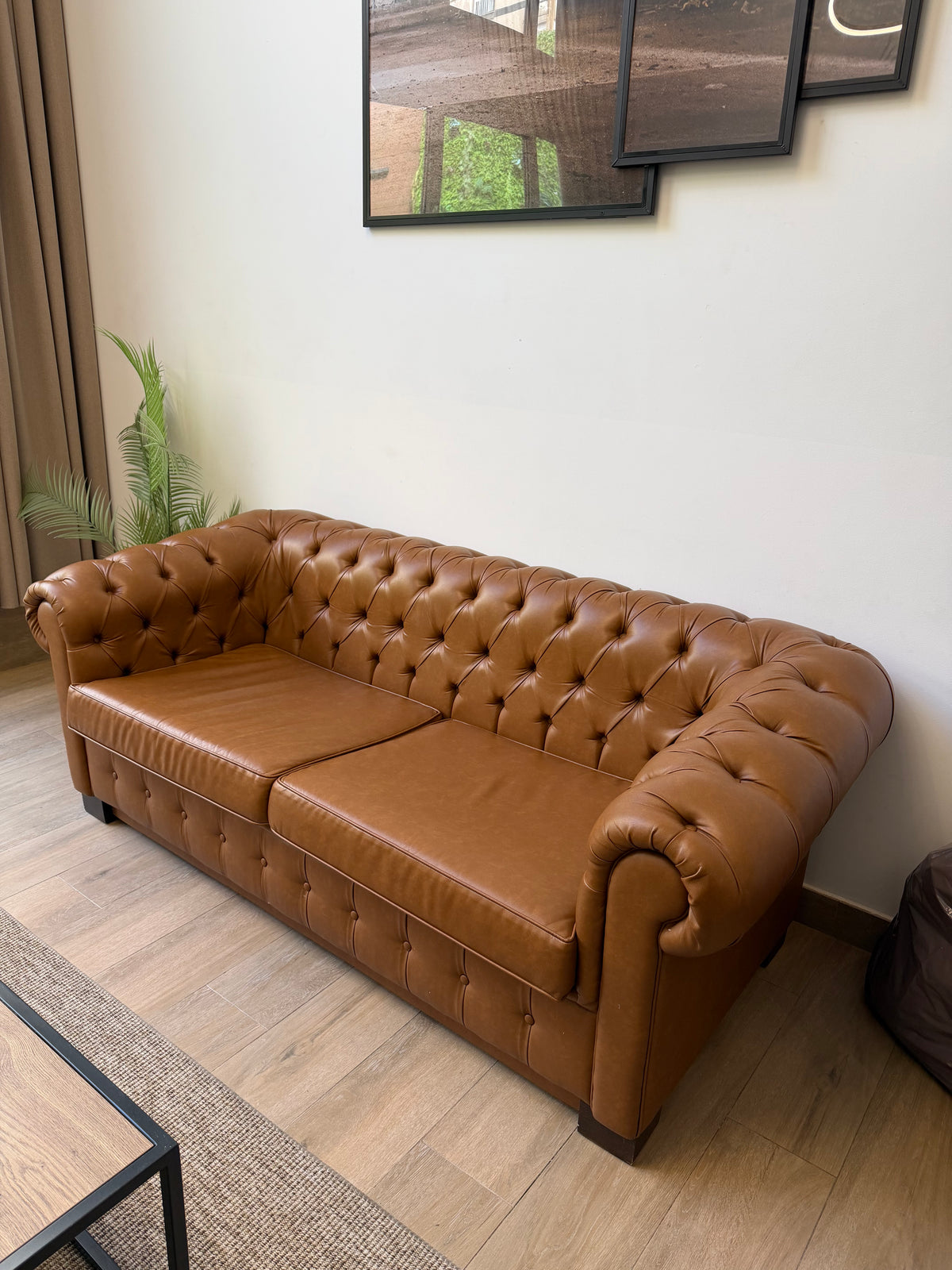 Sofá cama Chesterfield piel/cuero