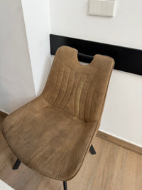 Silla de comedor piel marrón