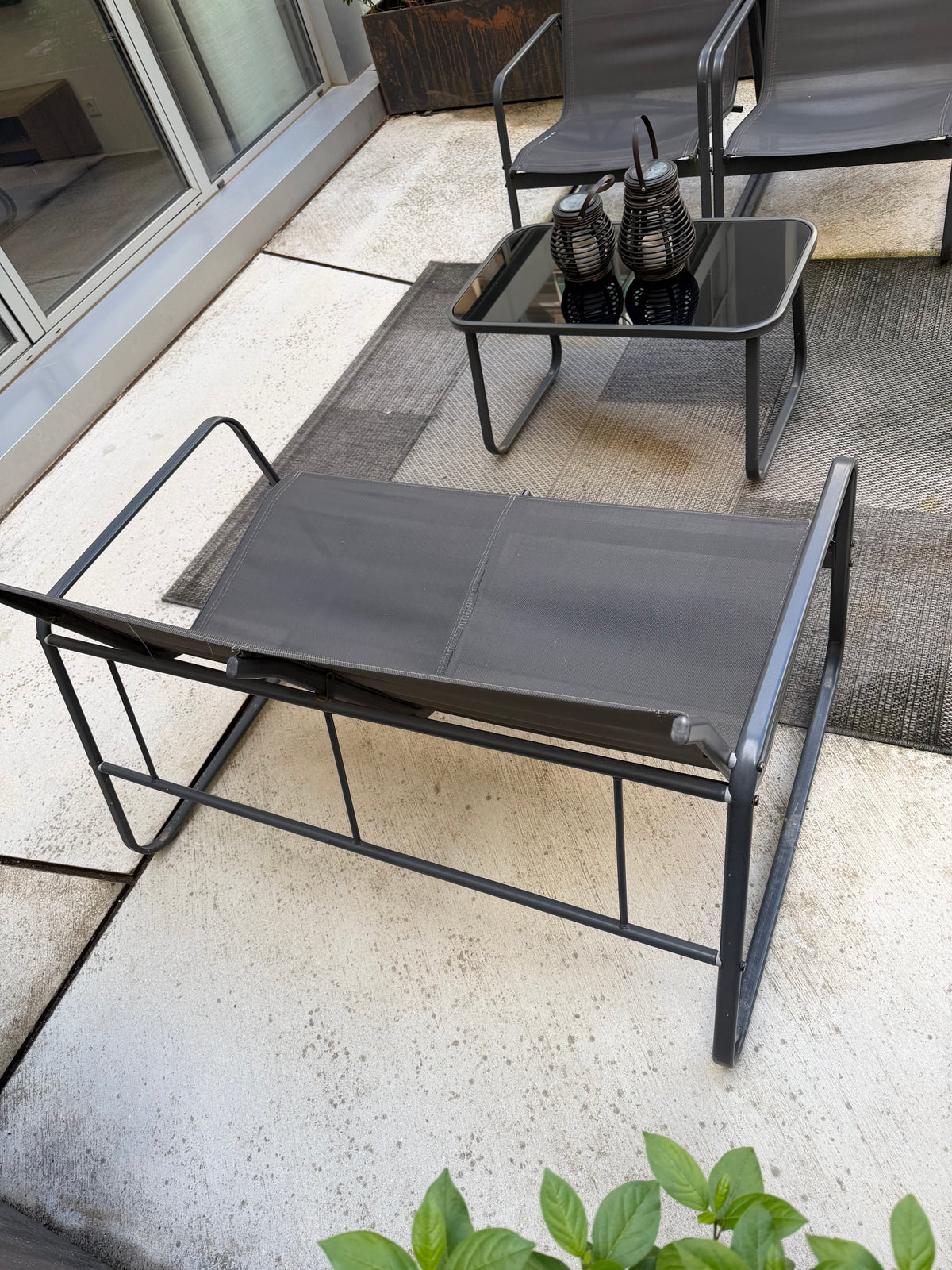 Mesita de terraza (metal/cristal)