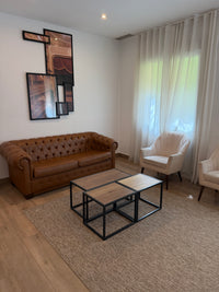 Sofá cama Chesterfield piel/cuero