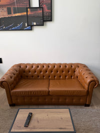 Sofá cama Chesterfield piel/cuero