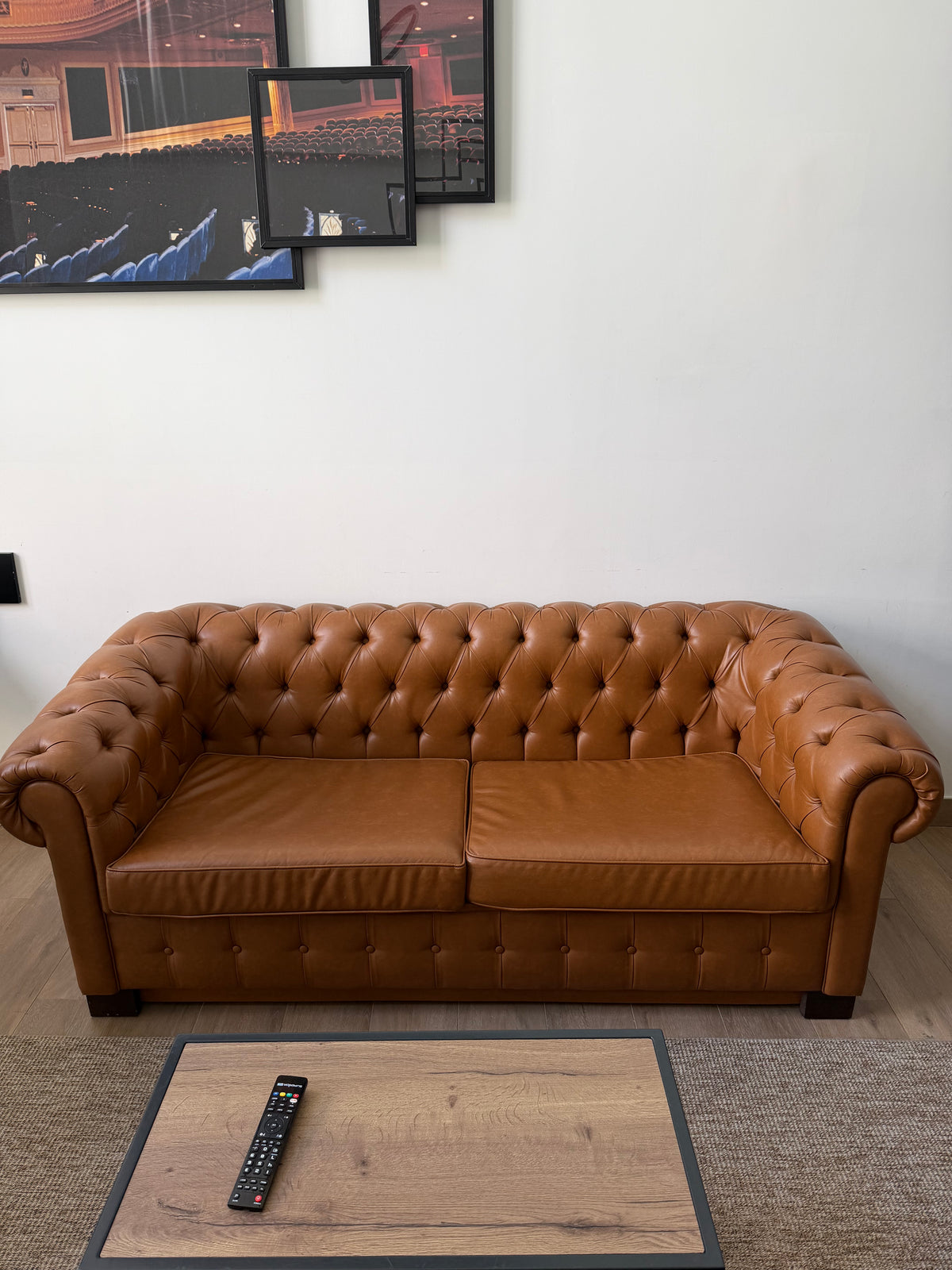 Sofá cama Chesterfield piel/cuero