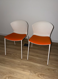 Silla moderna naranja/blanca