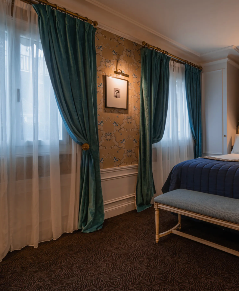 Rideaux Velours Bleu Canard 240x160
