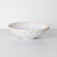 Bowl Decorativo Terracota y Ratan Ibon  Color Blanco