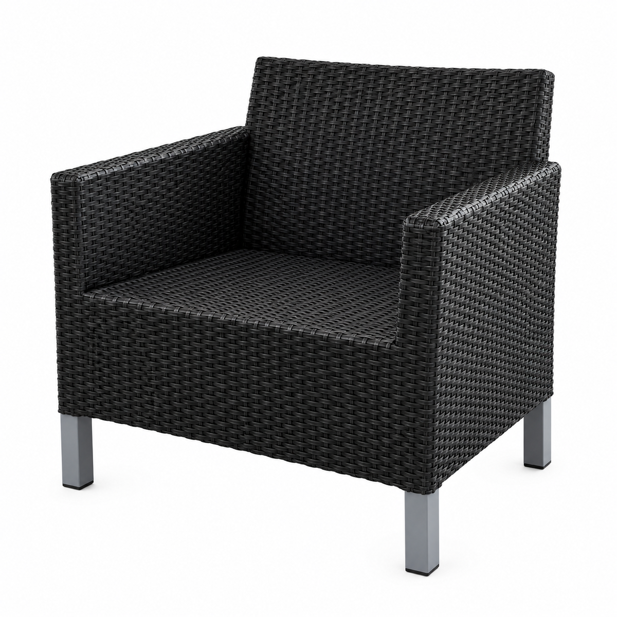 Sillón de mimbre con cojín