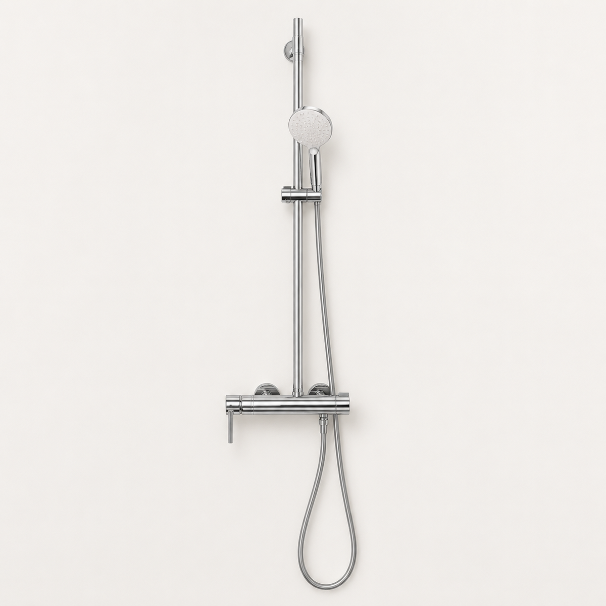 Conjunto de ducha termostática cromada