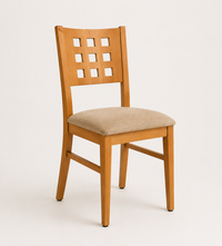 Silla de comedor con respaldo calado