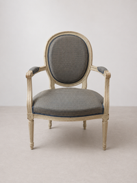 Fauteuil de style Louis XVI - gris/bleu