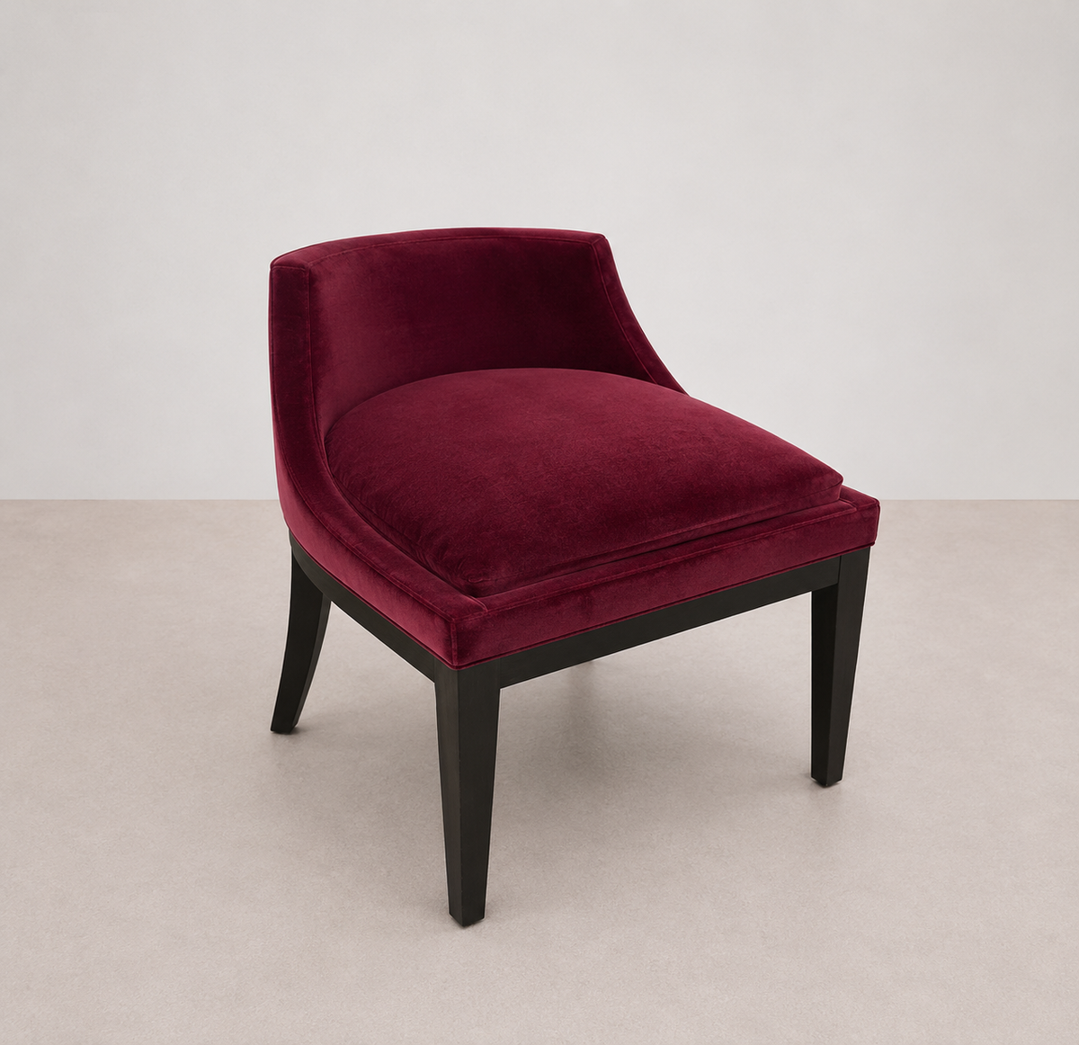 Petite Assise Velours Rouge Hêtre Massif