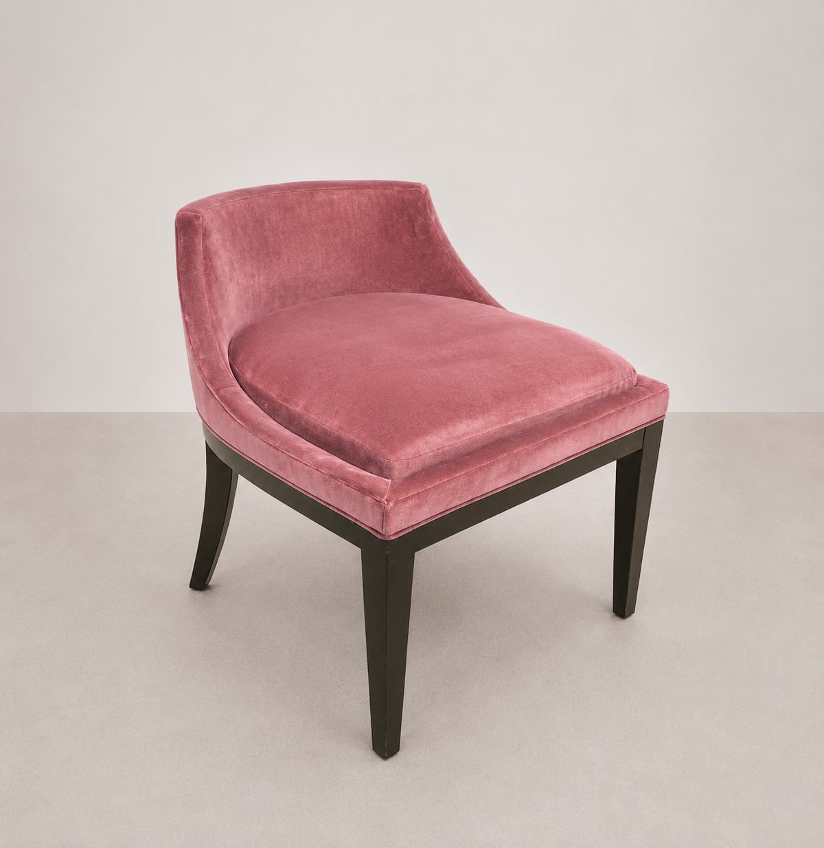 Petite Assise Velours Rose Hêtre Massif