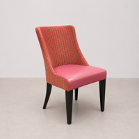 Chaise Prune Dorée & Cuir Rose