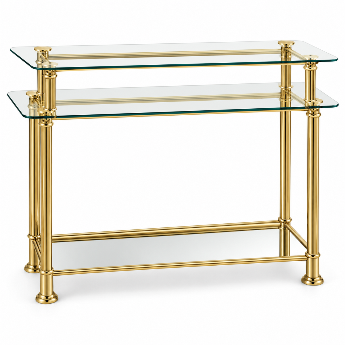Consola dorada de cristal