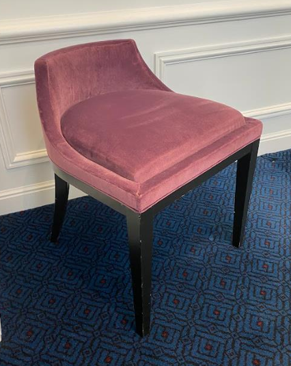 Petite Assise Velours Rose Hêtre Massif