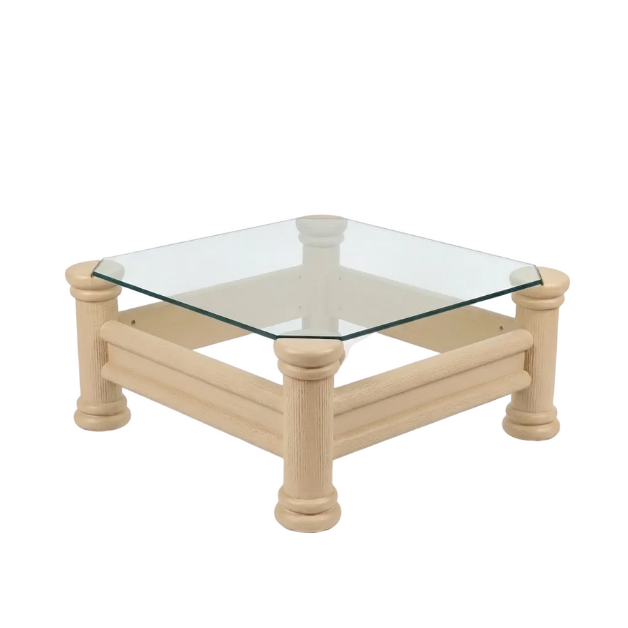 Mesita de centro madera y cristal